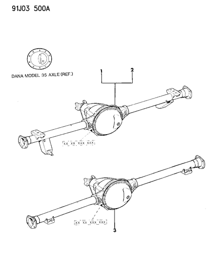 1991 Jeep Comanche Axle Assembly, Rear Diagram 1