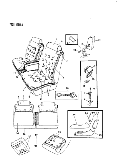 1987 Dodge 600 Front Seat Diagram 3