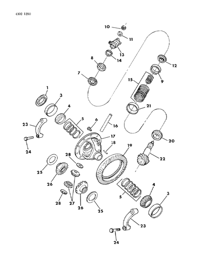 1985 Dodge Ramcharger Differential - Front Axle Diagram 1