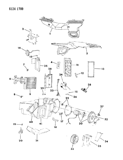 1986 Dodge Charger Air Conditioning & Heater Unit Diagram