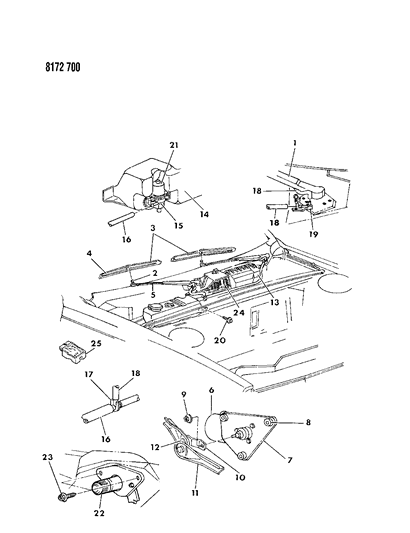 1988 Dodge Aries Windshield Wiper & Washer System Diagram