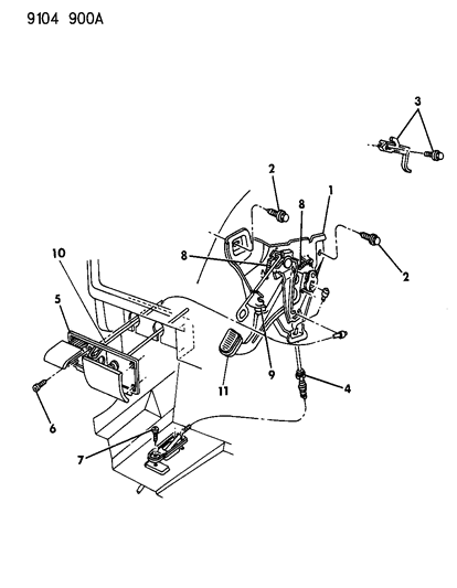 1989 Chrysler New Yorker Lever - Parking Brake Diagram