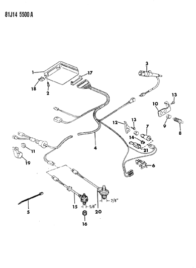 1985 Jeep Cherokee Speed Control, Instrument Panel Components Diagram