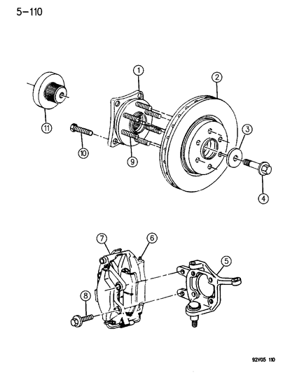 1995 Dodge Viper Nut-Wheel Bearing Clamp Diagram for 4643183