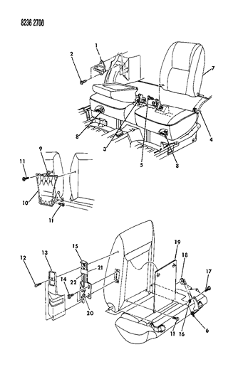 1988 Dodge Daytona Rear Fold Down Seat Diagram