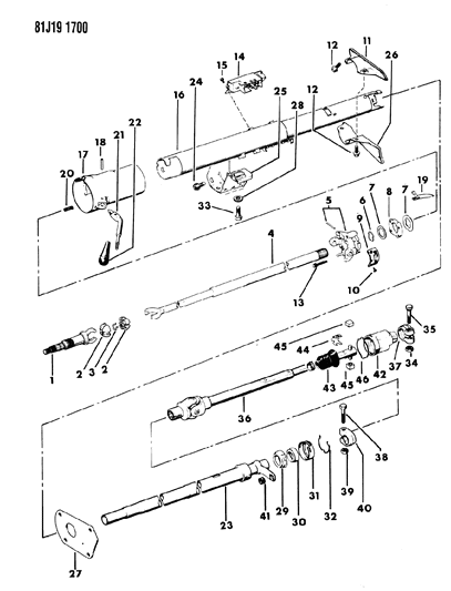 1985 Jeep Wrangler Housing - Steering Column Lower Diagram 1