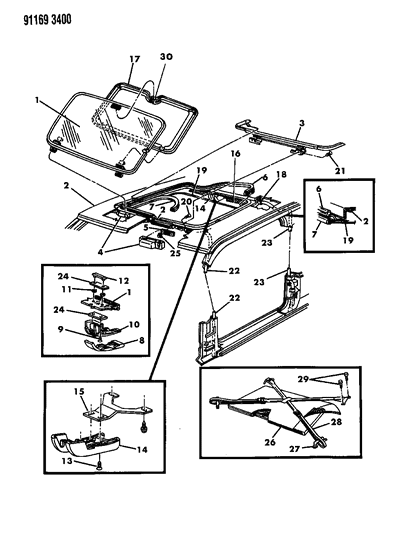 1991 Chrysler LeBaron Sedan Sunroof Diagram