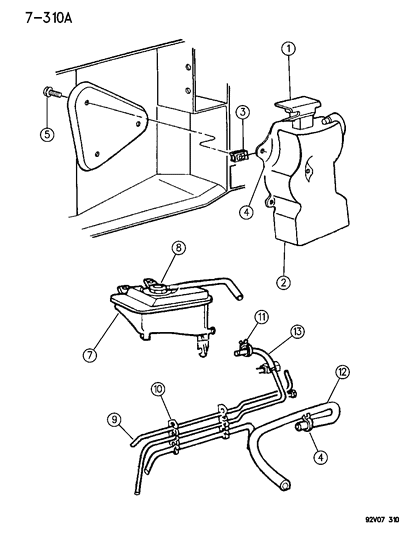 1992 Dodge Viper Tank-COOLANT Reserve Diagram for 52027784