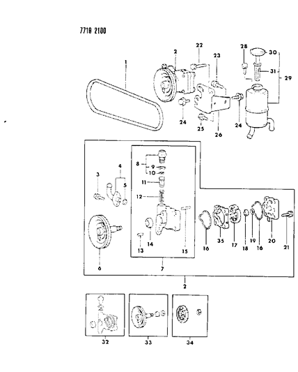 1988 Chrysler Conquest Power Steering Pump Diagram