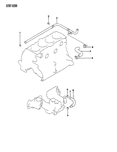 1989 Dodge Ram 50 Water Hose & Pipe Diagram 1