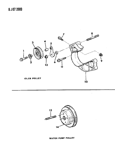 1989 Jeep Comanche Drive Pulleys Diagram 2