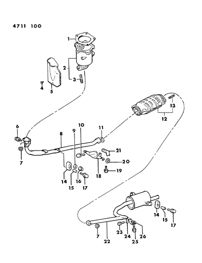 1984 Dodge Colt Exhaust System Diagram 2