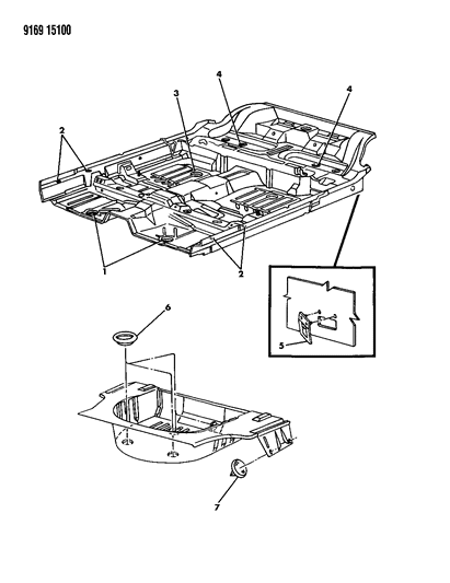 1989 Dodge Dynasty Floor Pan Plugs Diagram