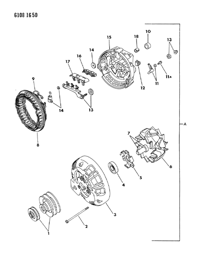 1986 Chrysler LeBaron Base Alternator Diagram 6