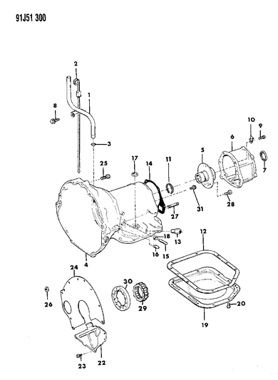 1993 Jeep Wrangler Case, Adapter & Miscellaneous Parts Diagram