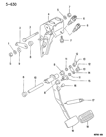 1995 Dodge Stealth Brake Pedal Diagram 3