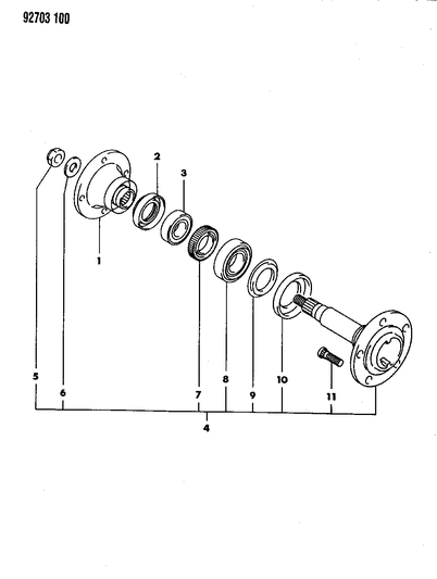 1994 Dodge Stealth Rear Axle Housing & Shaft Diagram