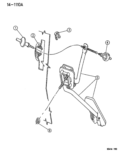 1996 Chrysler Concorde Accelerator Pedal & Cable Diagram