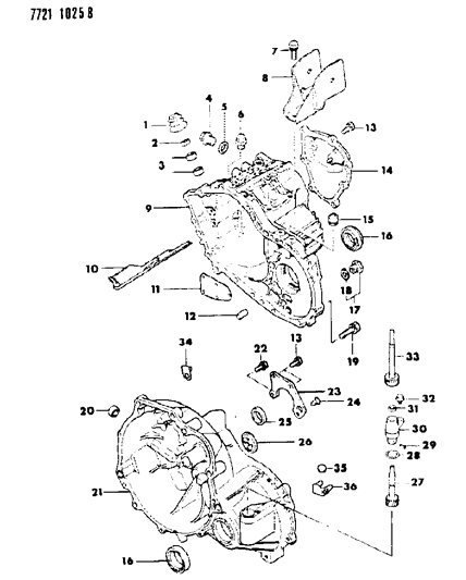 1988 Dodge Colt Case & Miscellaneous Parts Diagram