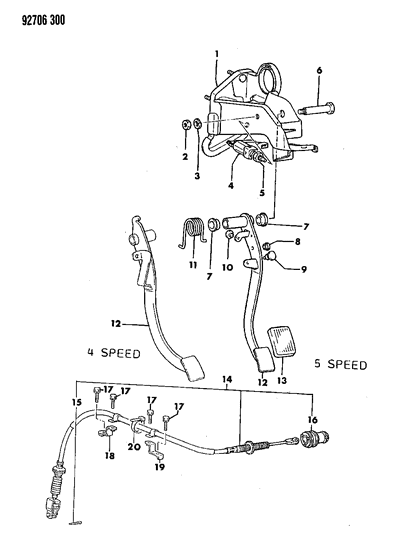 1993 Dodge Colt Clutch Pedal Diagram 2