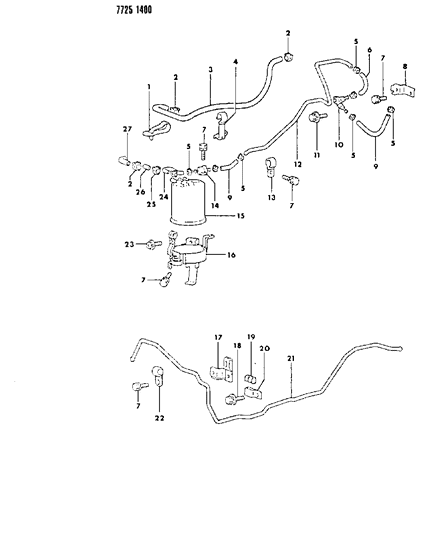 1987 Chrysler Conquest Vapor Canister Diagram