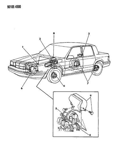 1990 Dodge Dynasty Anti-Lock Brake System Diagram 1