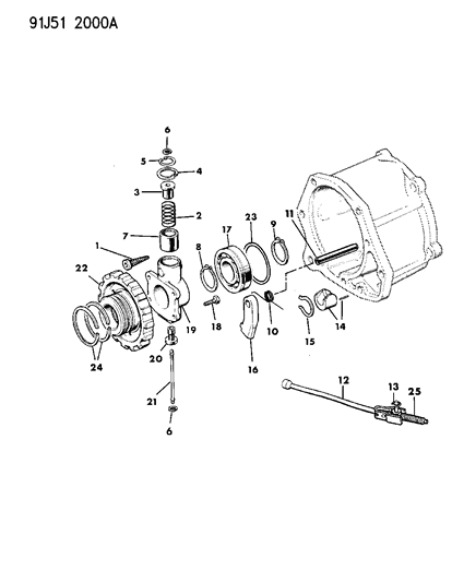 1991 Jeep Grand Wagoneer Governor & Parking Sprag Diagram