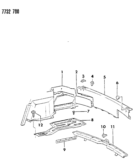 1988 Chrysler Conquest Trunk Trim Diagram