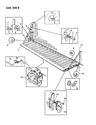 1987 Dodge D150 Tailgate Diagram