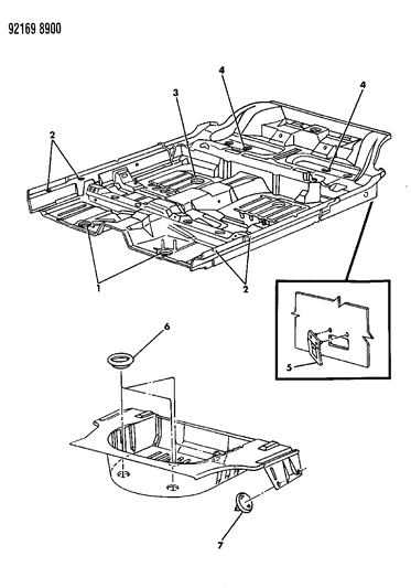 1992 Chrysler New Yorker Floor Pan Plugs Diagram