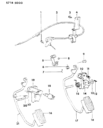 1985 Dodge Conquest Accelerator Linkage Diagram 1