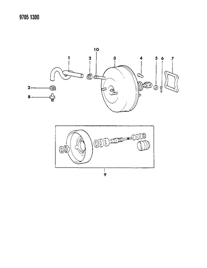 1989 Dodge Ram 50 Booster, Power Brake Diagram