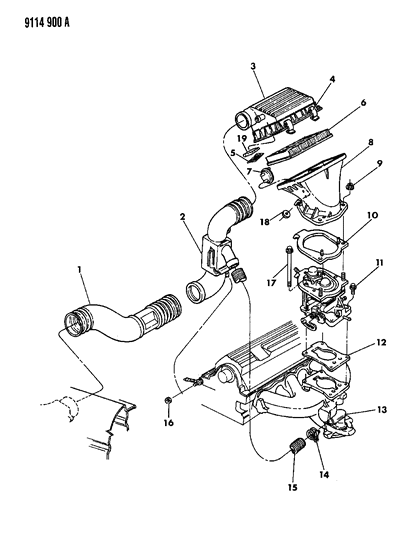 1989 Dodge Grand Caravan Air Cleaner Diagram 1