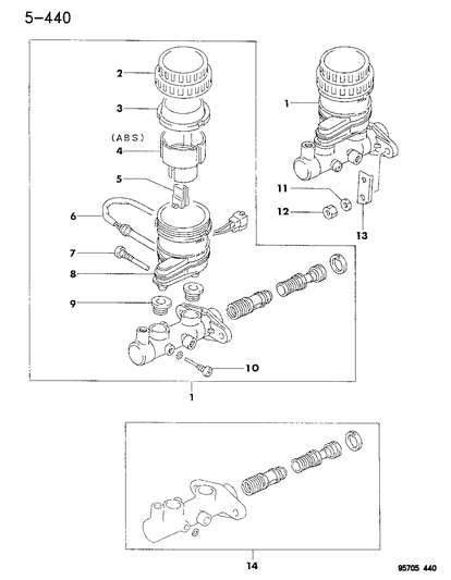 1995 Dodge Stealth Master Cylinder Diagram