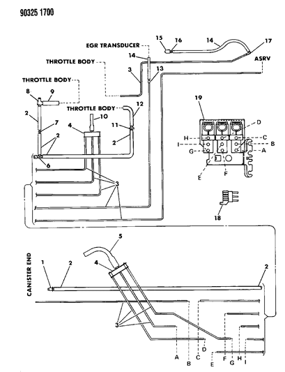 1991 Dodge W250 Emission Control Vacuum Harness Diagram 2