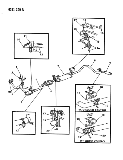 1986 Dodge Ram Van Exhaust System Diagram 2