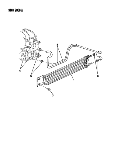 1989 Dodge Caravan Oil Cooler - Air Cooled Diagram