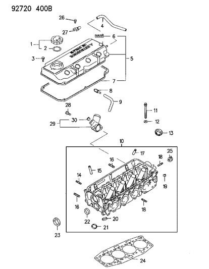 1994 Dodge Colt Head Assembly-Engine Cylinder Diagram for MD311424