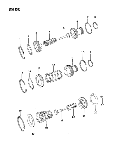 1988 Dodge Grand Caravan Servos - Accumulator Piston & Spring Diagram