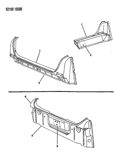 1992 Chrysler New Yorker Deck Opening Panel Diagram