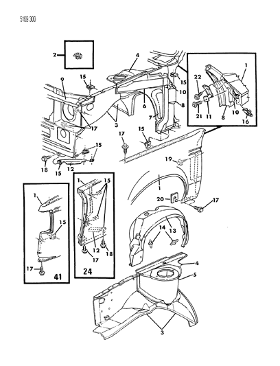 1985 Dodge Omni Fender Diagram