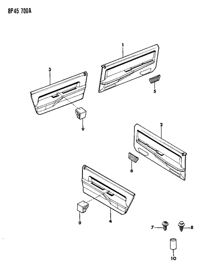 1992 Dodge Monaco Panels - Door Trim Diagram 2