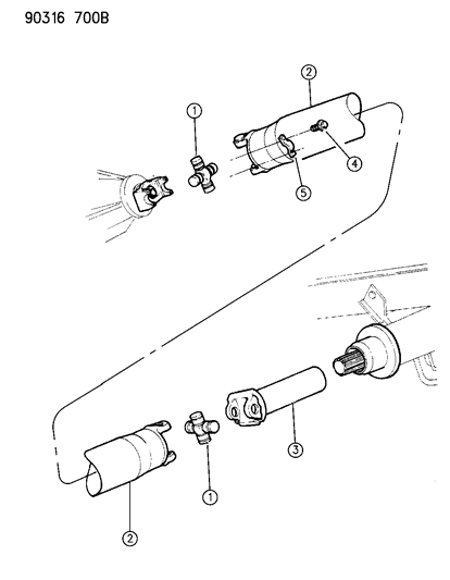 1991 Dodge Ramcharger Shaft - Single Propeller Diagram 2