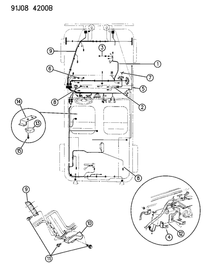 1993 Jeep Wrangler Wiring - Engine & Related Parts Diagram