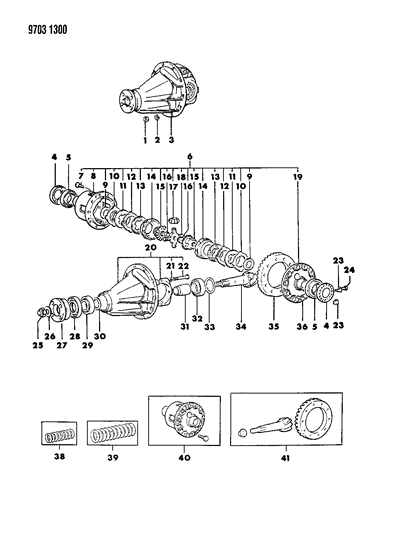 1989 Dodge Ram 50 Differential - With Limited Slip Diagram