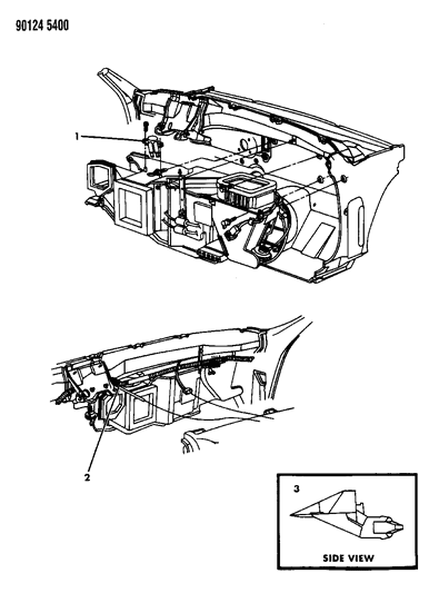 1990 Dodge Spirit Demister, Hose, Adapter Diagram