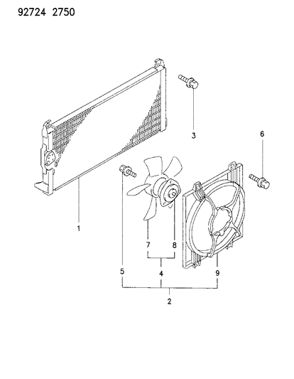 1994 Dodge Stealth Condenser, Air Conditioner Diagram