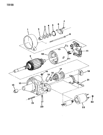 1985 Chrysler LeBaron Starter Components Diagram 1