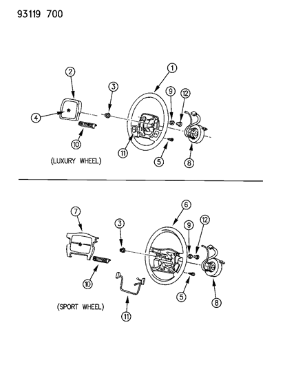 1993 Dodge Grand Caravan Steering Wheel Diagram