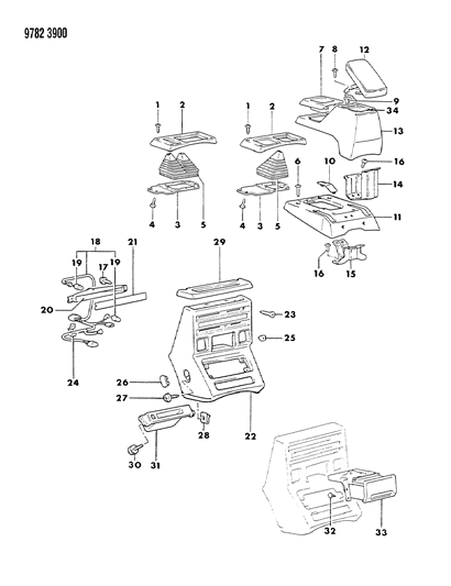 1989 Dodge Raider Consoles Diagram